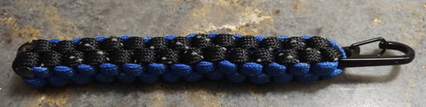 Keychain with snaphook in black and blue