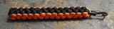 Keychain with snaphook in black and orange